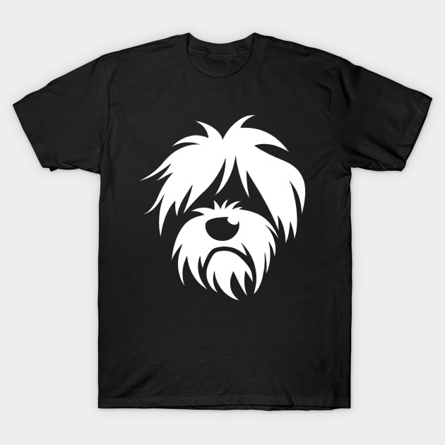 Shaggy Dog Silhouette T-Shirt by TooplesArt